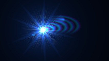 Bright Light Blue Lens Flare