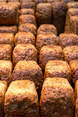 bakery in the supermarket. bread on the counter in the store
