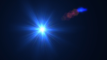Bright Light Blue Lens Flare