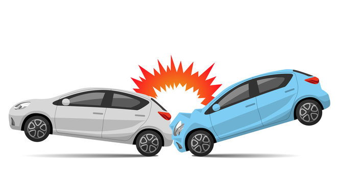 Illustration material: Car rear-end collision Stock Vector | Adobe Stock