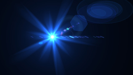 Bright Light Blue Lens Flare