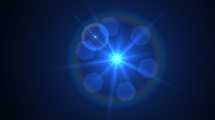 Bright Light Blue Lens Flare