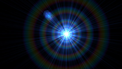 Bright Light Blue Lens Flare