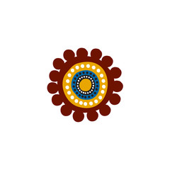 Aboriginal art dots painting icon logo illustration template