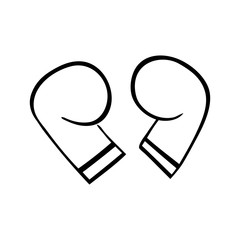 Black and white vector illustration of boxing gloves