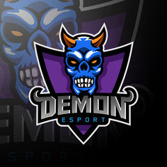 Demon head logo gaming esport