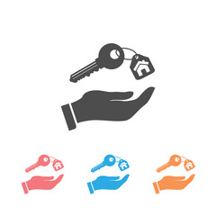 Vector Key icon set from the house, vector illustration. Flat design