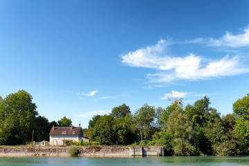 Seine river bank in la Bassée National nature reserve bank