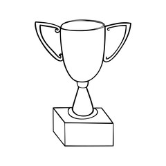 Black and white vector illustration of a trophy