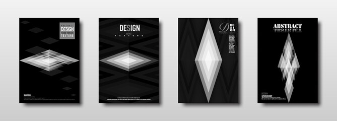 Future template design with monochrome rhombus texture