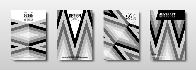 Future template design with monochrome rhombus texture collection - obrazy, fototapety, plakaty