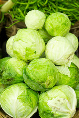 Fresh Cabbage Vegetables in the Market 