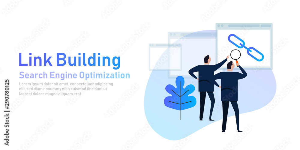 Poster link building. search engine optimization create back-link between website page