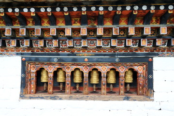 Tibetan Prayer Wheels Tashichho Dzong