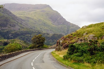 Highway Road in a Mountain Valley