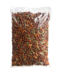 Bag of pet food (with clipping path) isolated on white background