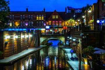 Famous Birmingham canal in UK