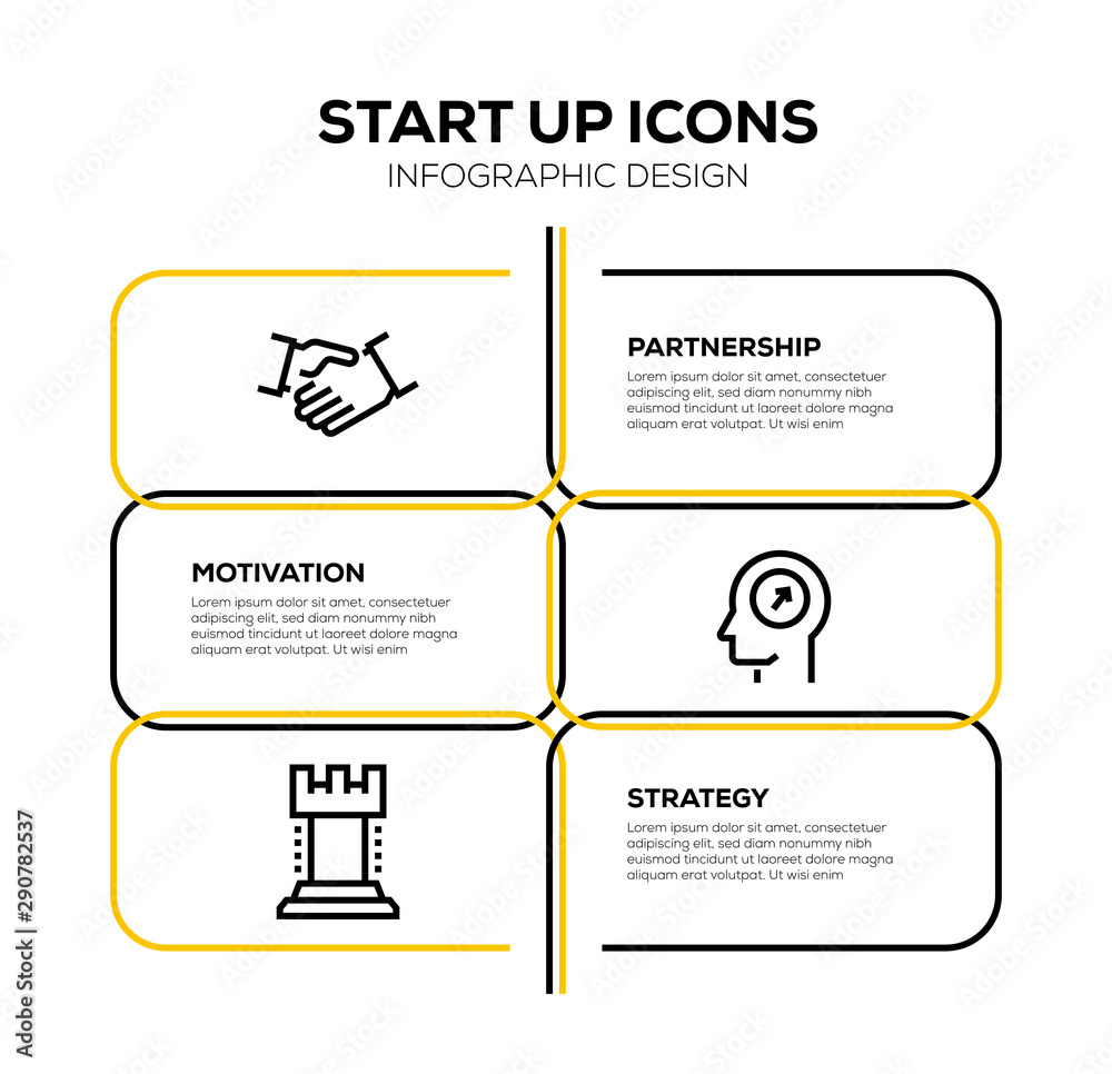 Wall mural START UP ICON SET