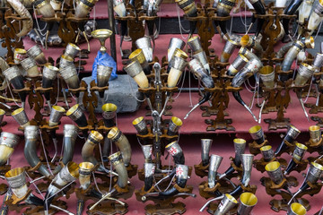 Obraz premium Georgian souvenirs at a street market in Tbilisi