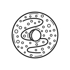 Hand drawn Donut isolated on a white. Great for menu, poster or label. Vector illustration.