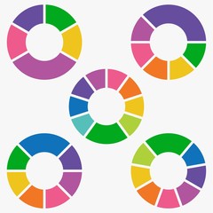 Obraz premium colorful info template pie charts vector.