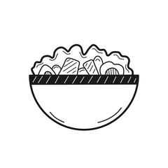 Hand drawn Salad isolated on a white. Great for menu, poster or label. Vector illustration.
