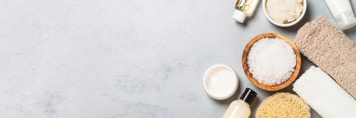 Facial cosmetics, Skin care product, natural cosmetic on white.