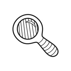 Hand drawn magnifying glass isolated on a white. Vector illustration.