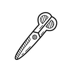 Hand drawn scissors isolated on a white. Vector illustration.