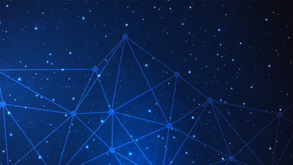 Abstract polygonal space low poly dark background  © LeoSubtle