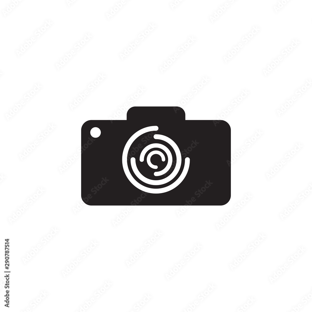 Sticker camera icon logo design vector template for photography activities