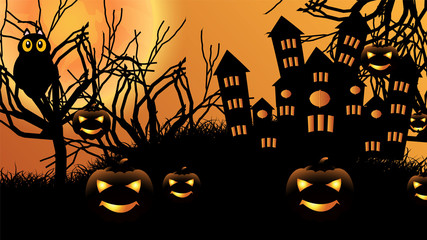 Fototapeta na wymiar Happy halloween scary background banner 