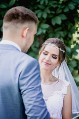 Beautiful romantic couple, close-up portrait