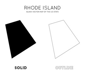 Rhode Island map. Blank vector map of the Us State. Borders of Rhode Island for your infographic. Vector illustration.