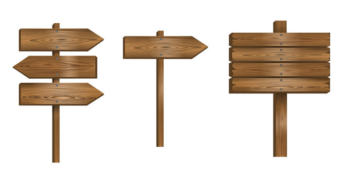 set wooden sign vector