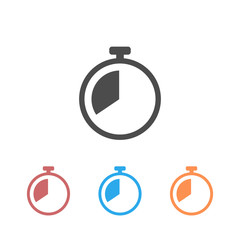 Stopwatch icon set symbol vector on white