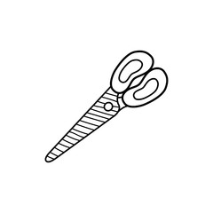 Hand drawn Scissors isolated on a white. Sketch. Vector illustration.