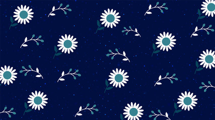 White Flower Patern Background