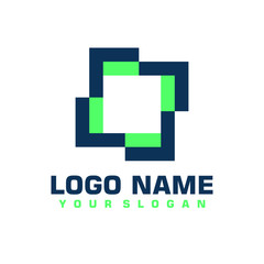 Elegant minimalist blue vector logo