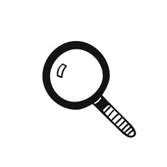 Hand drawn Magnifier isolated on a white. Sketch. Vector illustration.