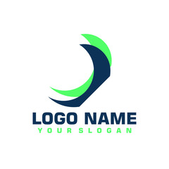 Elegant minimalist blue vector logo