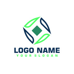 Elegant minimalist blue vector logo