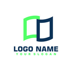 Elegant minimalist blue vector logo