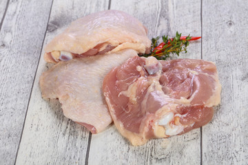 Raw chicken hip