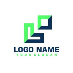 Elegant minimalist blue vector logo