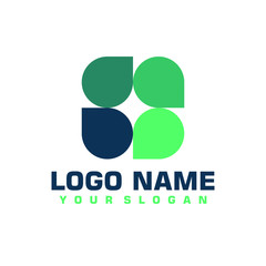 Elegant minimalist blue vector logo