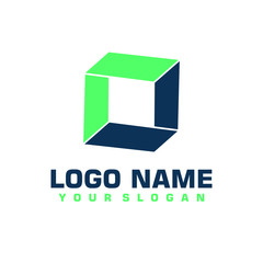 Elegant minimalist blue vector logo