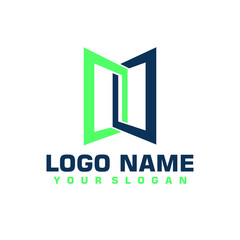 Elegant minimalist blue vector logo