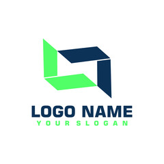 Elegant minimalist blue vector logo