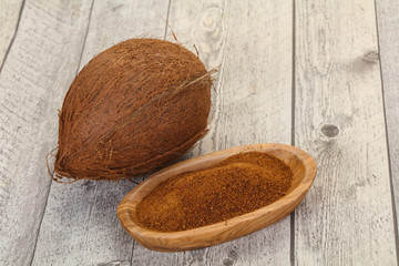 Fototapeta na wymiar Coconut brown sugar in the bowl